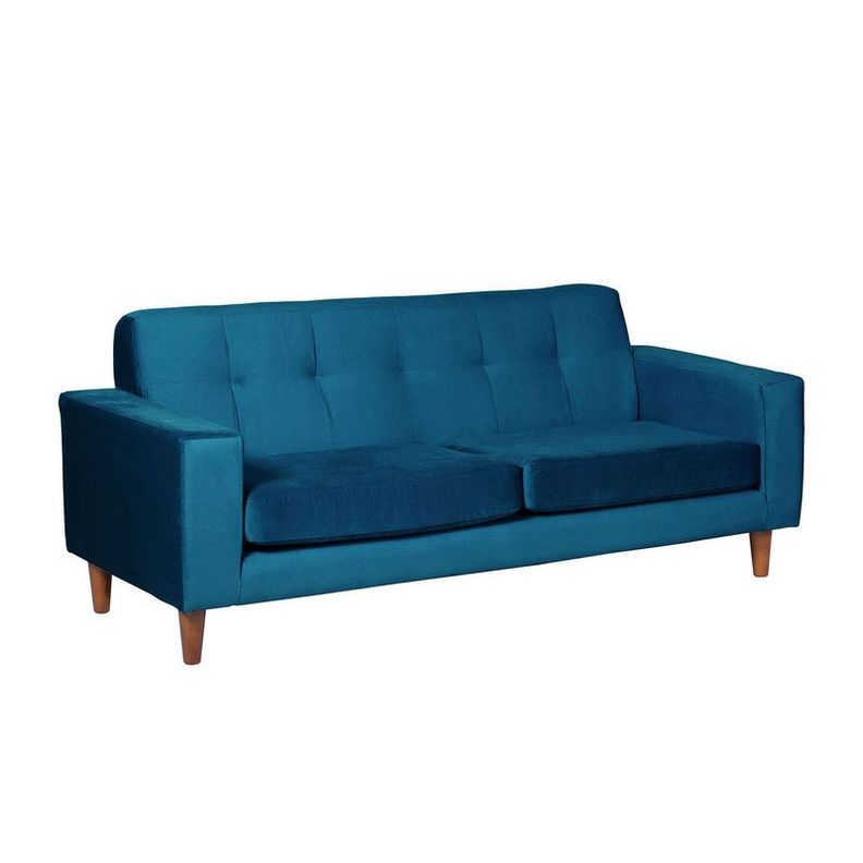 Sofa Salerno 3C Tela  Velvet  Azul Petroleo-1