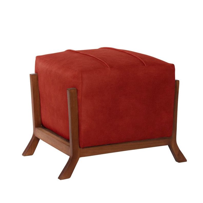 Pouf Marsella  Cuero Kentucky Rojo-0