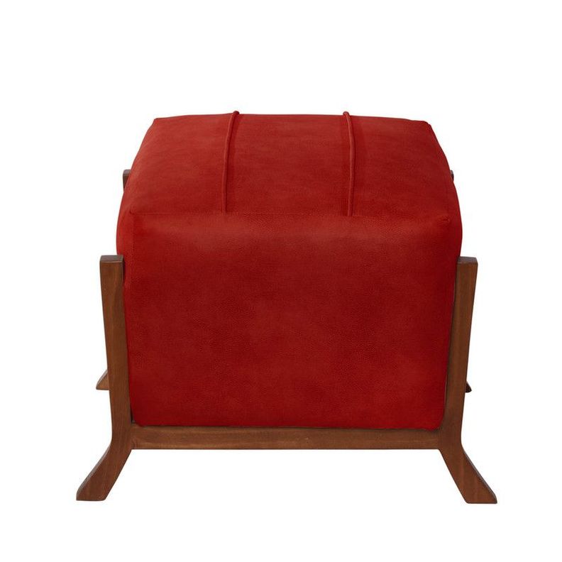 Pouf Marsella  Cuero Kentucky Rojo-1