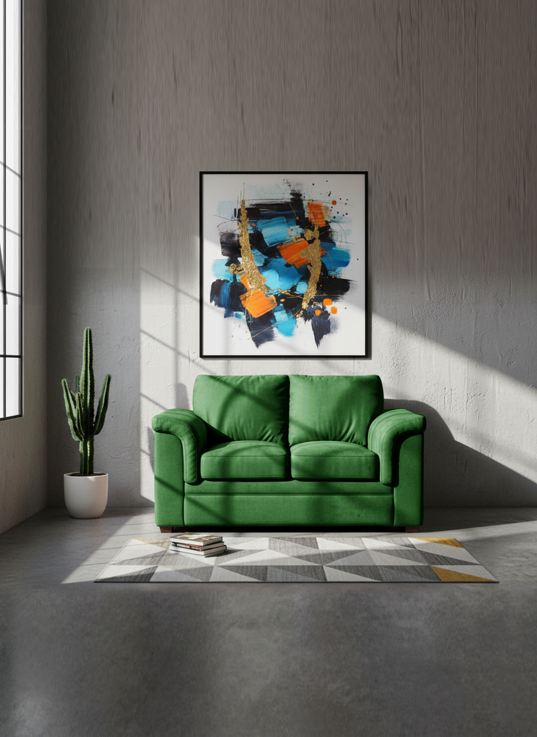 SOFA ANCONA 2C TELA  VELVET  VERDE