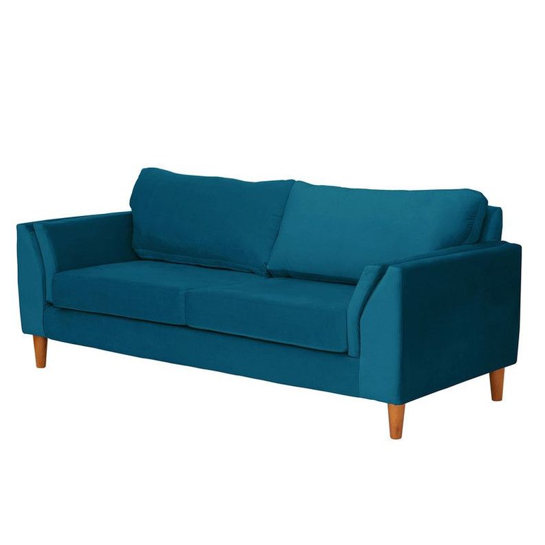 Sofa Milan 3C Con Resortes Pocket Tela Velvet Azul Petroleo-1