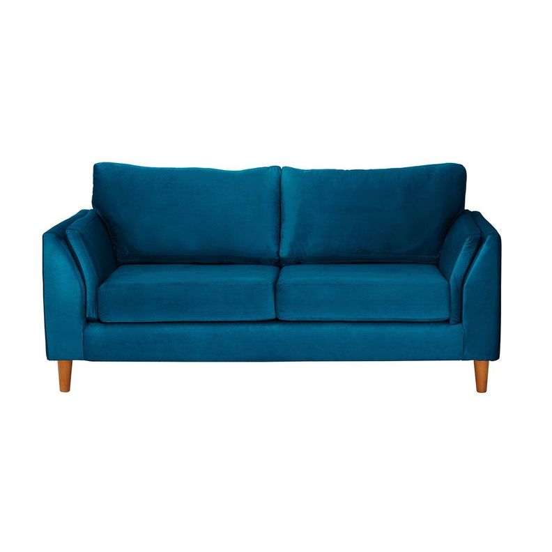 Sofa Milan 2C Con Resortes Pocket Tela Velvet Azul Petroleo-0