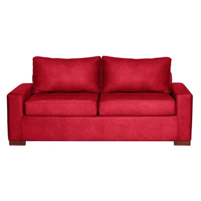 Sofa Cama Livorno 2Pl Cuero Kentucky Rojo-1