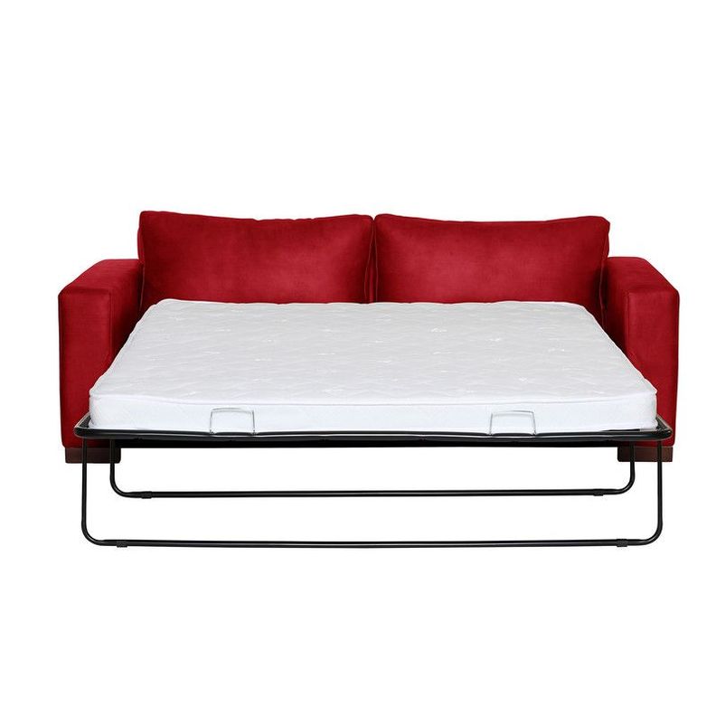 Sofa Cama Livorno 2Pl Cuero Kentucky Rojo-2