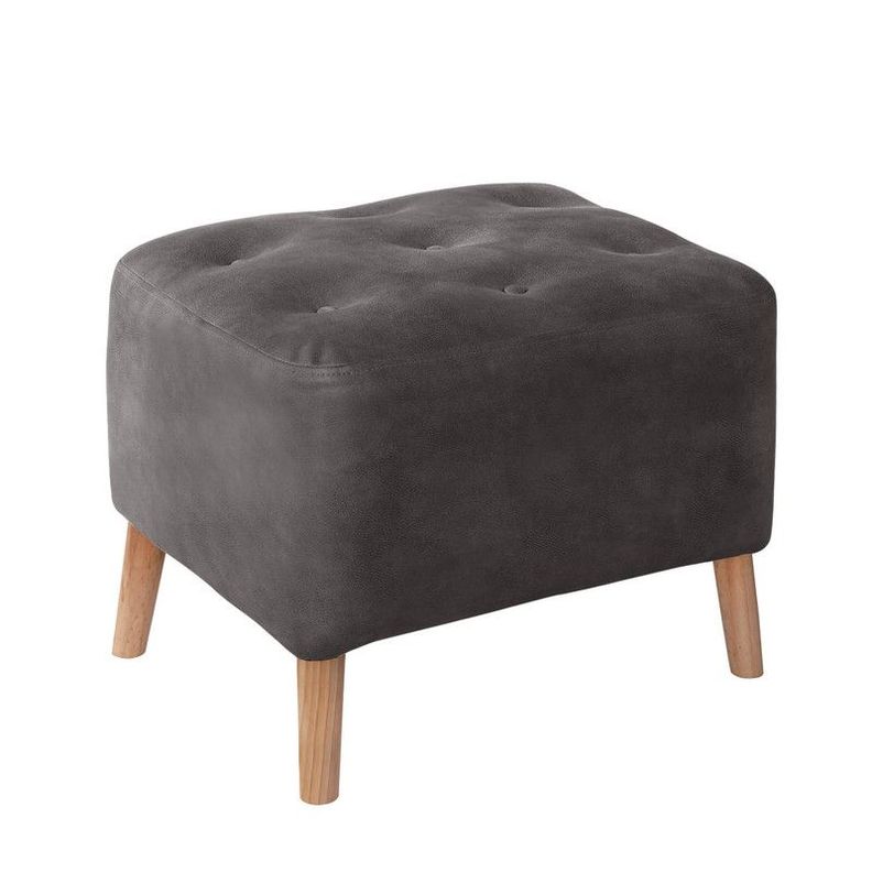 Pouf Lyon  Cuero Kentucky Gris-0