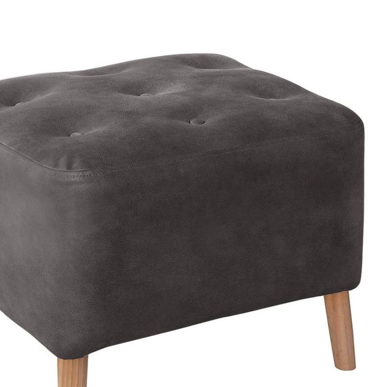 Pouf Lyon  Cuero Kentucky Gris-1