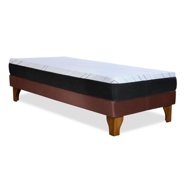 Cama Europea Zen Pro 1.5 Pza Tela Velvet Chocolate-1