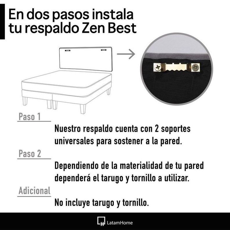 Combo Cama Cannon 1,5 Plaza Textil + Respaldo Tela Gris-9