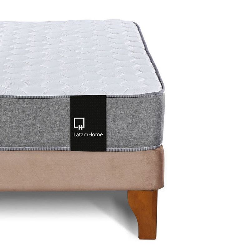 Cama Europea Zen Best Full 135x190 cm Tela Velvet Beige-2