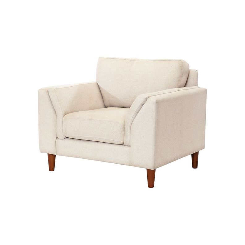 Sofa Milan 1C Con Resortes Pocket Lino Blanco-1