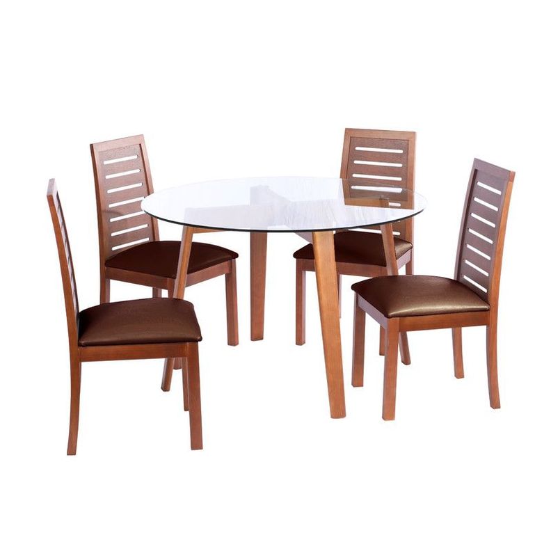 Juego De Comedor Valencia S/Tenerife Pu Chocolate-0