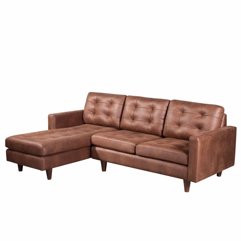 Sofa Seccional Izquierdo Napoles Cuero Kentucky Tabaco-1
