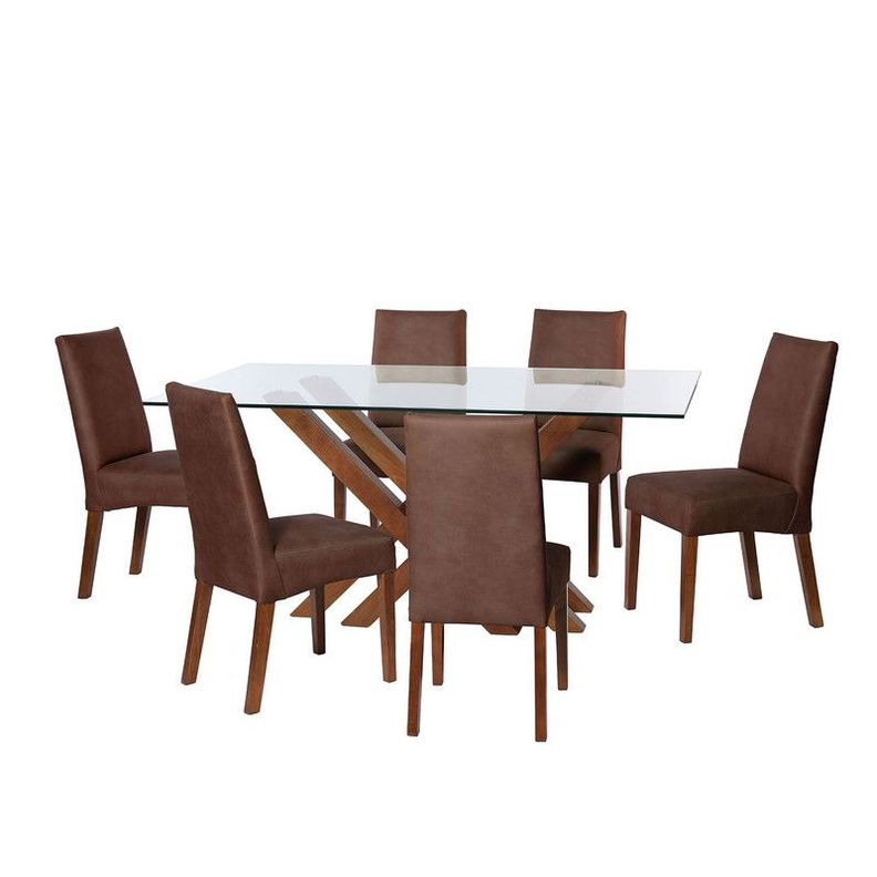 Juego De Comedor Merida 6 Sillas Cadiz Cuero Kentucky Cafe Moro-0