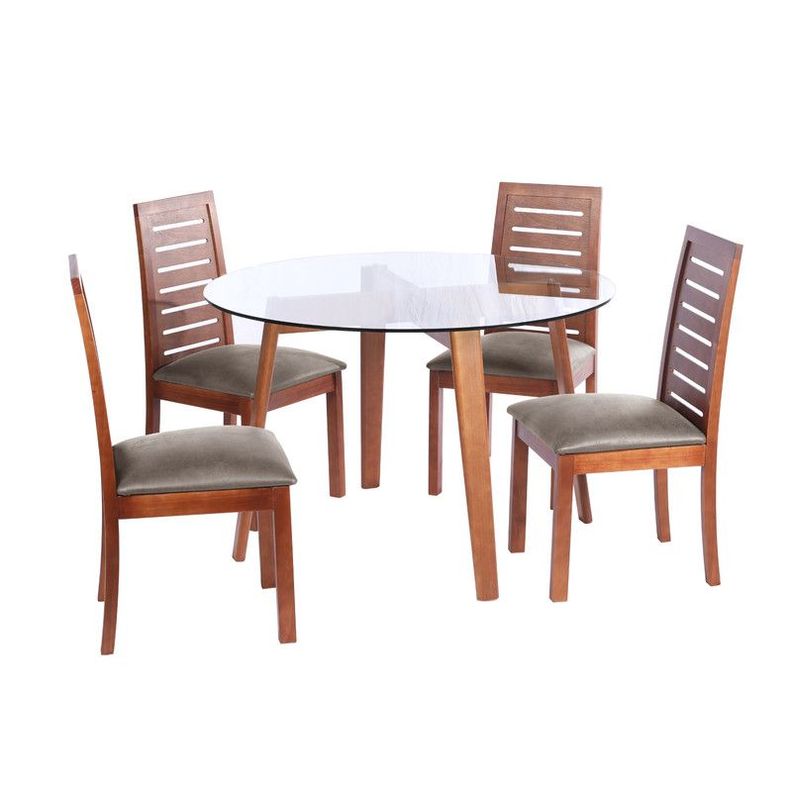 Juego De Comedor Valencia S/Tenerife Cuero Gris-0