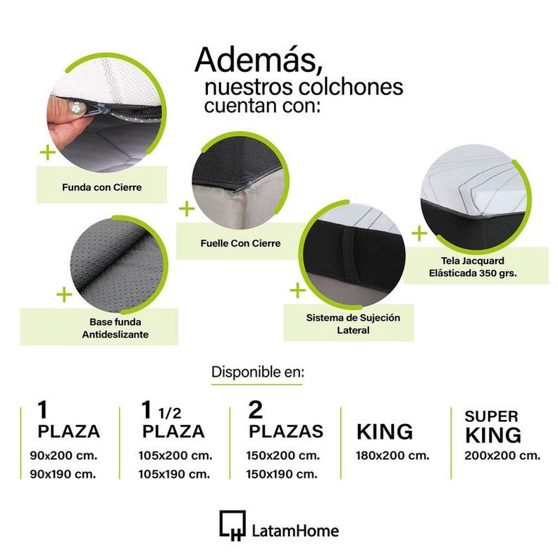 Cama Zen Top Foam Visco Cuero Kentucky Tabaco 2Pza-4