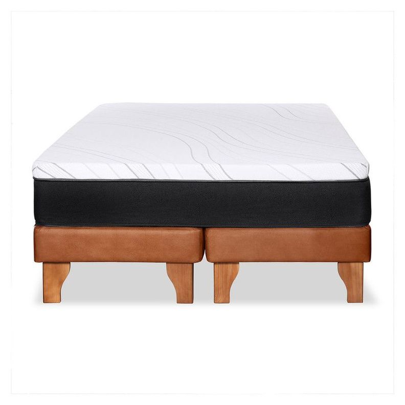 Cama Zen Top Foam Visco Cuero Kentucky Tabaco 2Pza-5