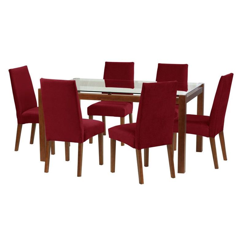 Juego De Comedor Barcelona 1600X1000 S/Cadiz Tela Burdeo-0