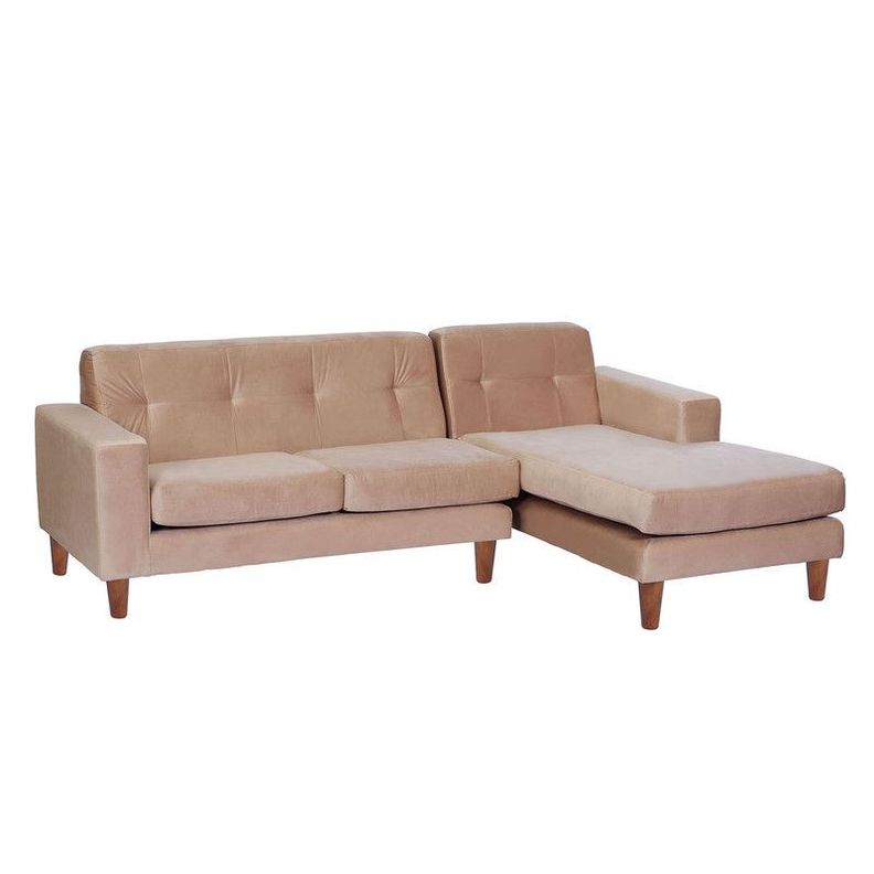 Sofa Chaiselong Der Salerno Tela  Velvet  Beige-1