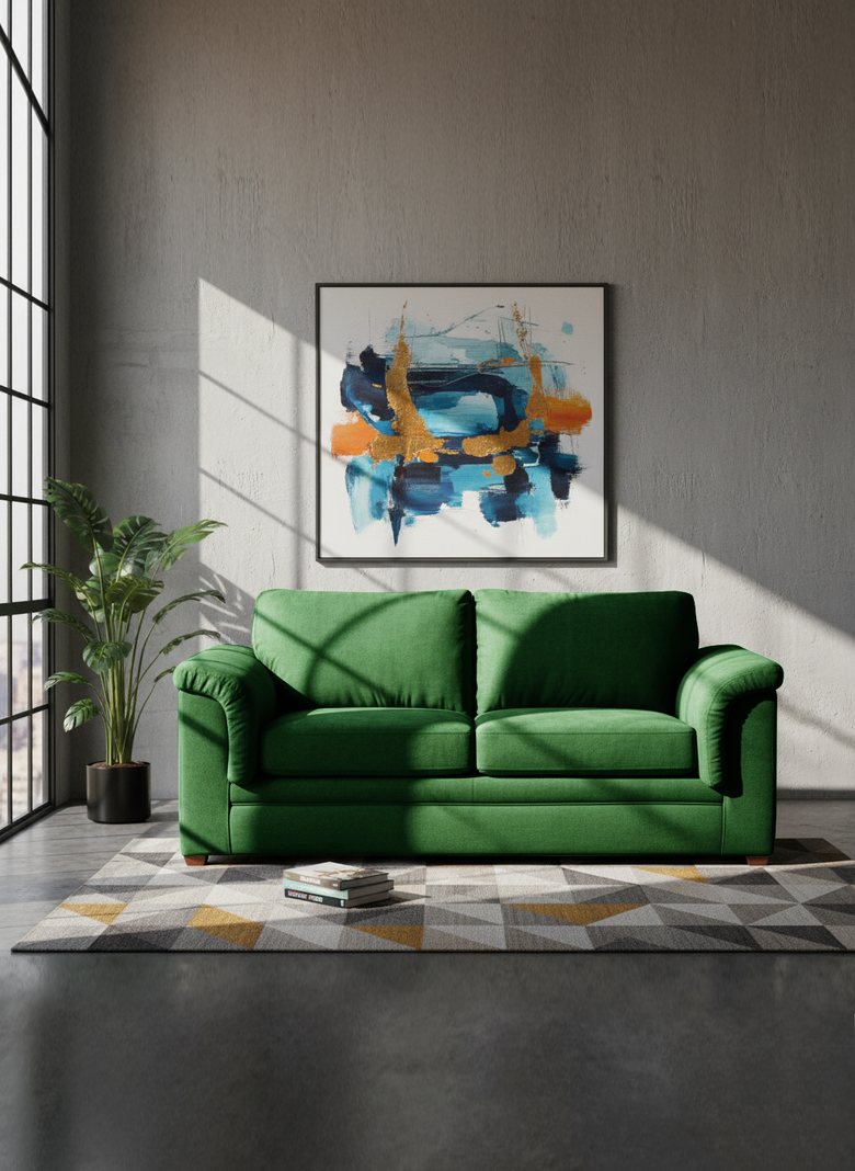 SOFA ANCONA 3C TELA VELVET VERDE