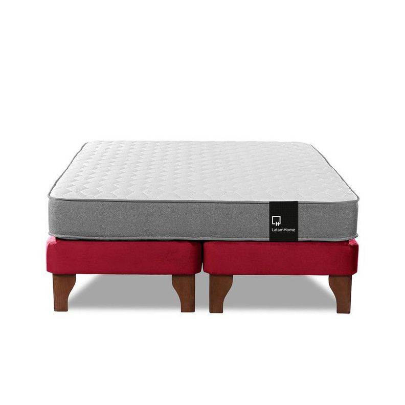 Cama Europea Zen Best Tela Velvet Burdeo 2 Plazas-3
