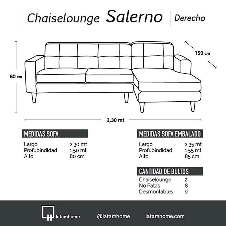 Sofa Chaiselong Der Salerno Tela  Velvet  Gris-3