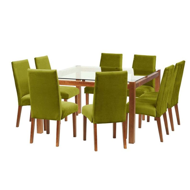 Juego De Comedor Barcelona 1400X1400 S/Cadiz Tela Pistacho-0