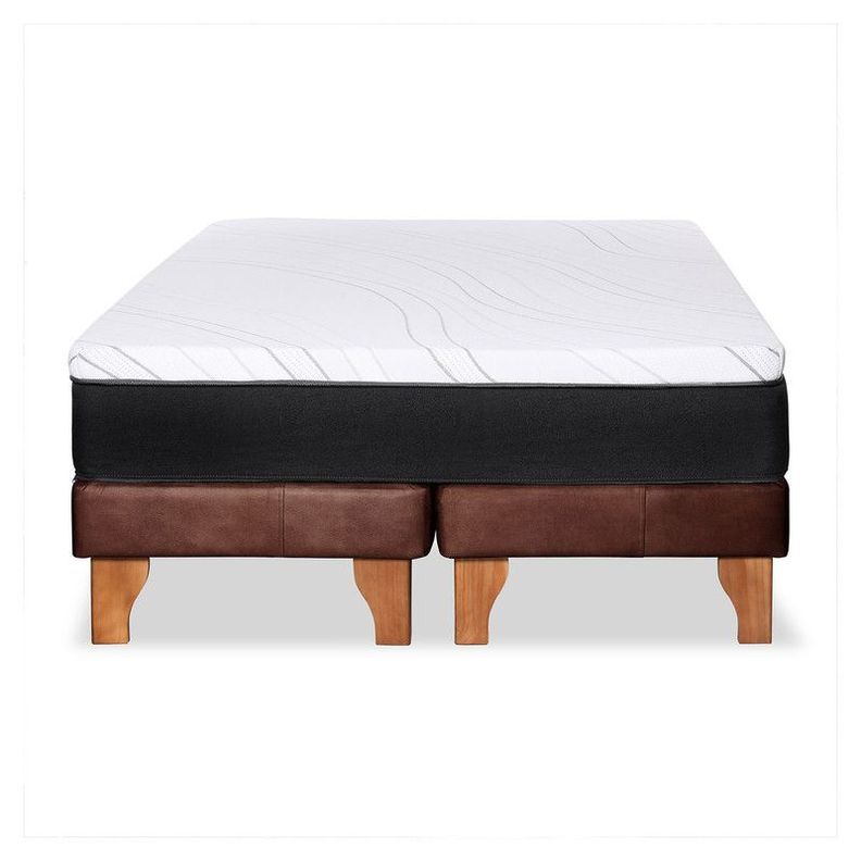 Cama Zen Top Foam Visco Cuero Kentucky Café Moro 2Pza-5