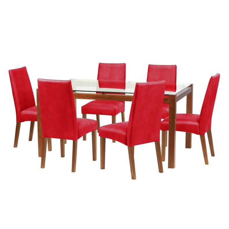 Juego De Comedor Barcelona 1600X1000 S/Cadiz Cuero Rojo-0