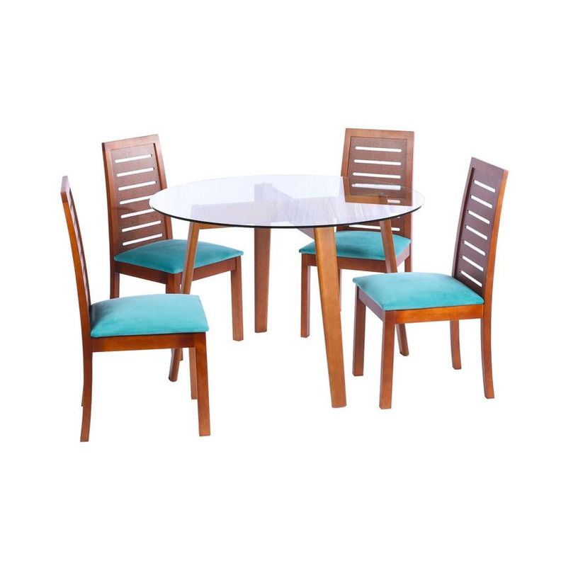 Juego De Comedor Valencia S/Tenerife Tela Turquesa-0