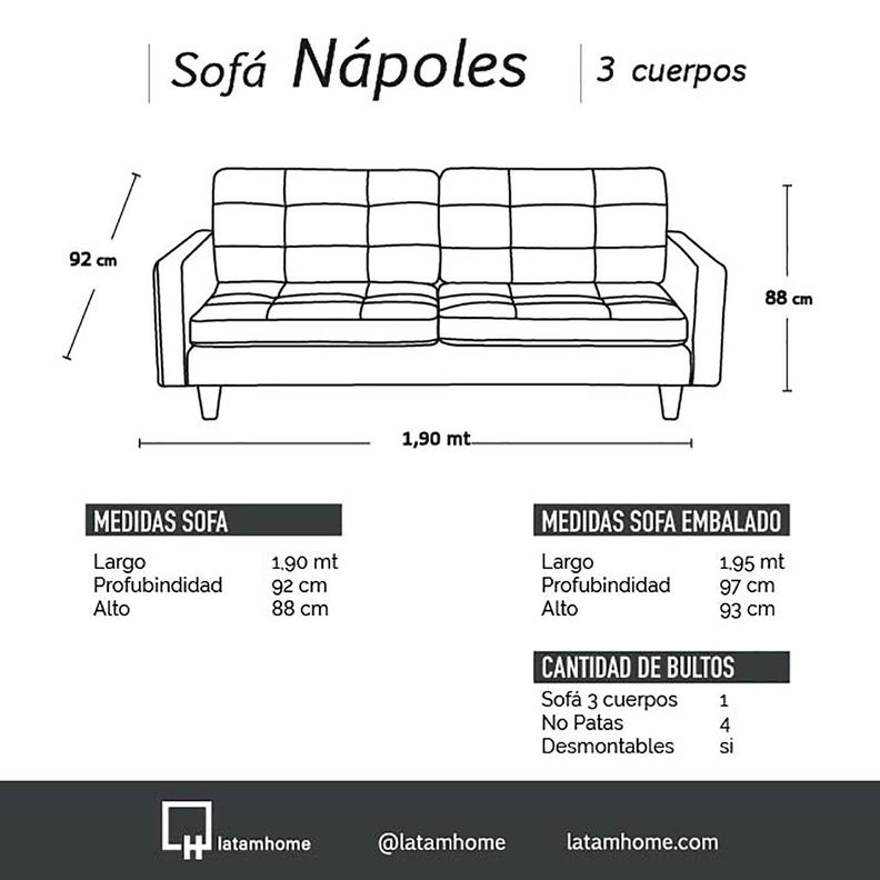 SOFA NAPOLES 3C CUERO KENTUCKY CAFE MORO-3