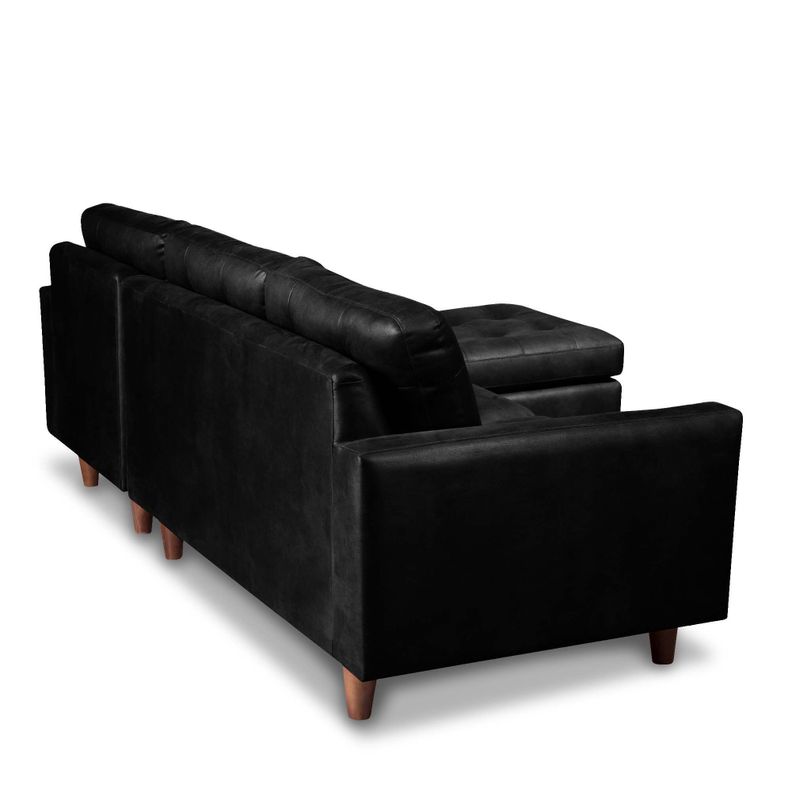 Sofa Seccional Derecho Napoles Cuero Ketucky Negro-3