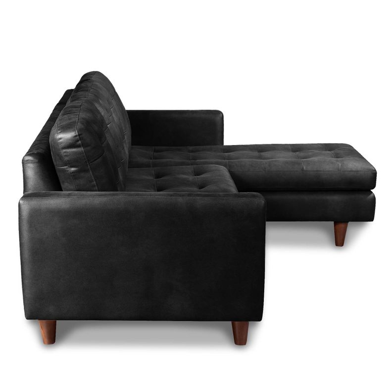 Sofa Seccional Derecho Napoles Cuero Ketucky Negro-2
