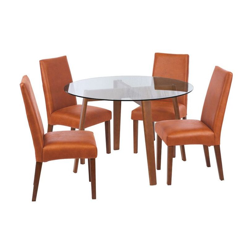 Juego De Comedor Valencia S/Cadiz Cuero Tabaco-0