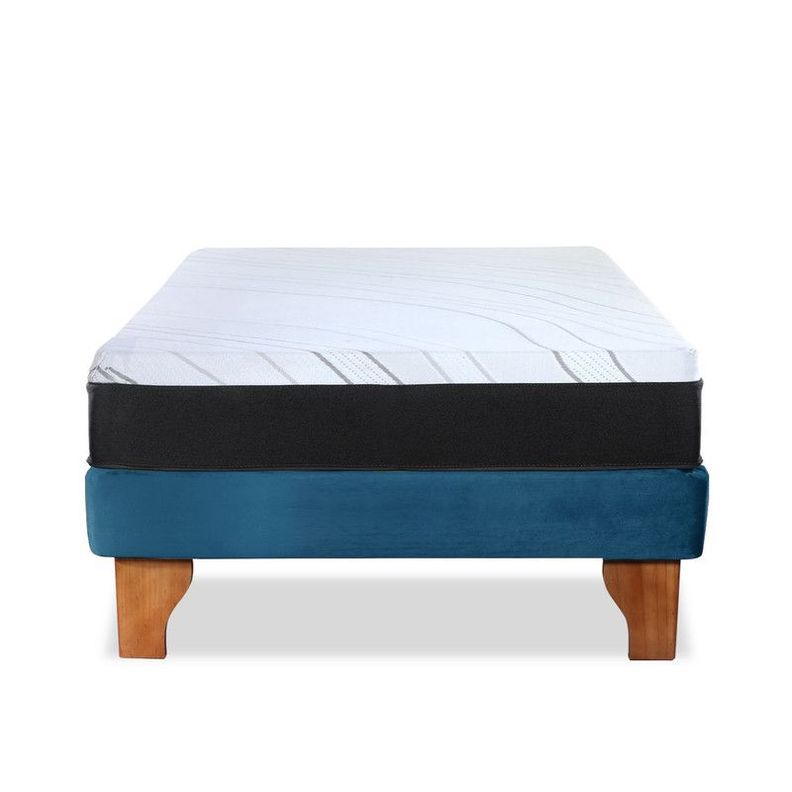 Cama Europea Zen Pro 1.5 Pza Tela Velvet Azul Petroleo-2
