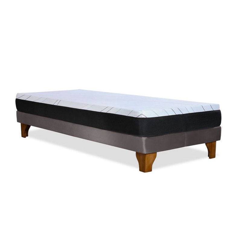 Cama Europea Zen Pro 1.5 Pza Tela Velvet Gris-1