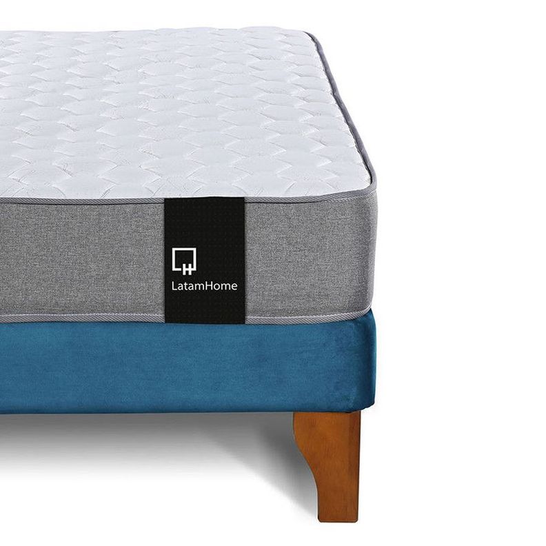 Cama Europea Zen Best Full 135x190 cm Tela Velvet Azul Petroleo-2