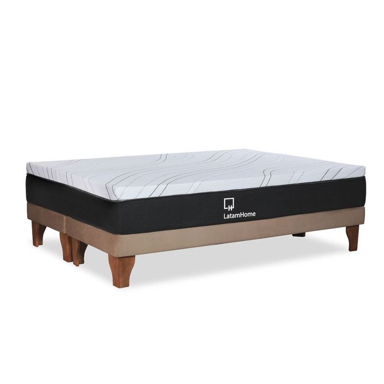 CAMA ZEN TOP FOAM VISCO TELA BEIGE 2PZA-0