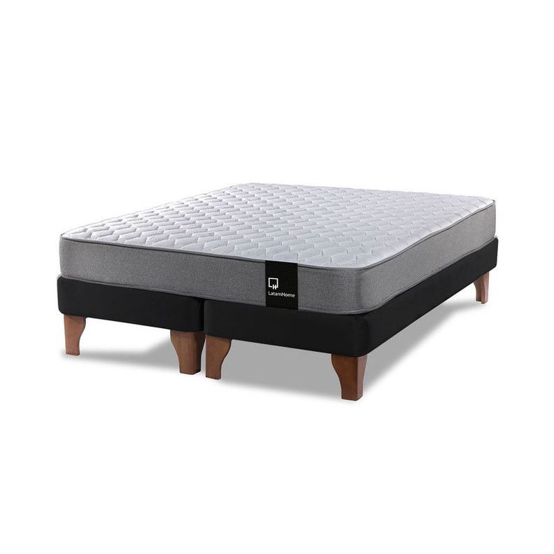 Cama Europea Zen Best Tela Velvet Negro 2 Plazas-1