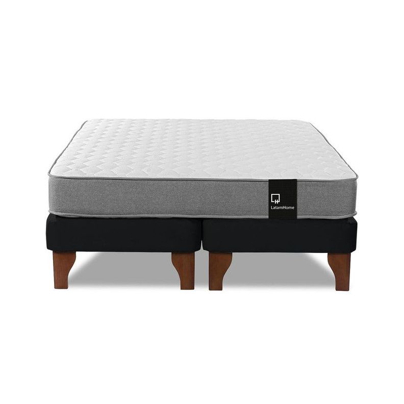 Cama Europea Zen Best Tela Velvet Negro 2 Plazas-3