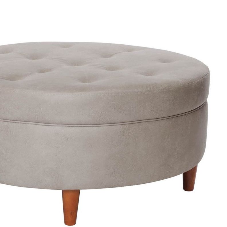 Pouf Paris  Cuero Kentucky Gris-1
