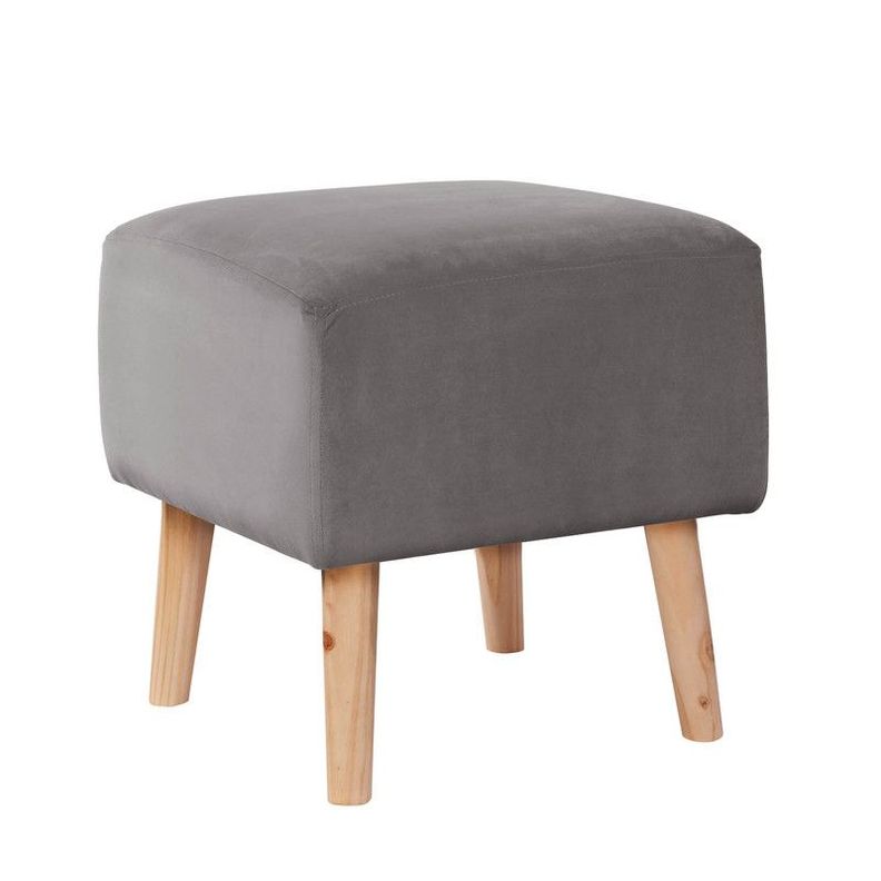 Pouf Burdeos Tela Velvet Gris-0