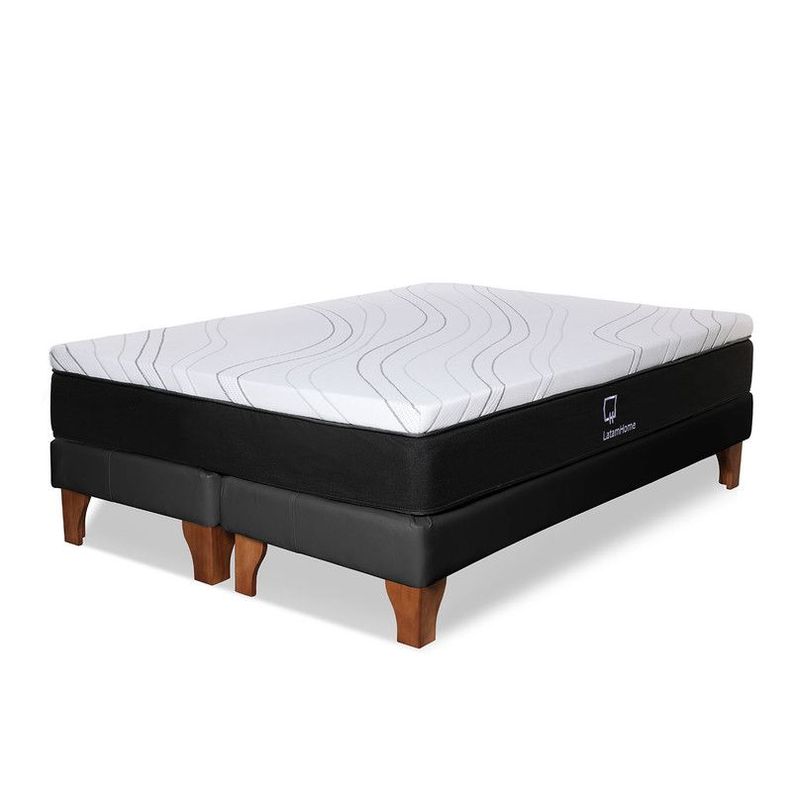 Cama Zen Top Foam Visco Pu Negro 2Pza-1