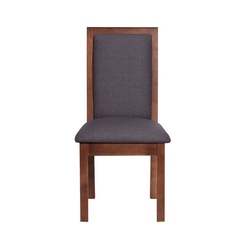 Juego De Comedor Sevilla 2 Sillas Girona + 2 Bancas Tela Lino Gris Oscuro-3