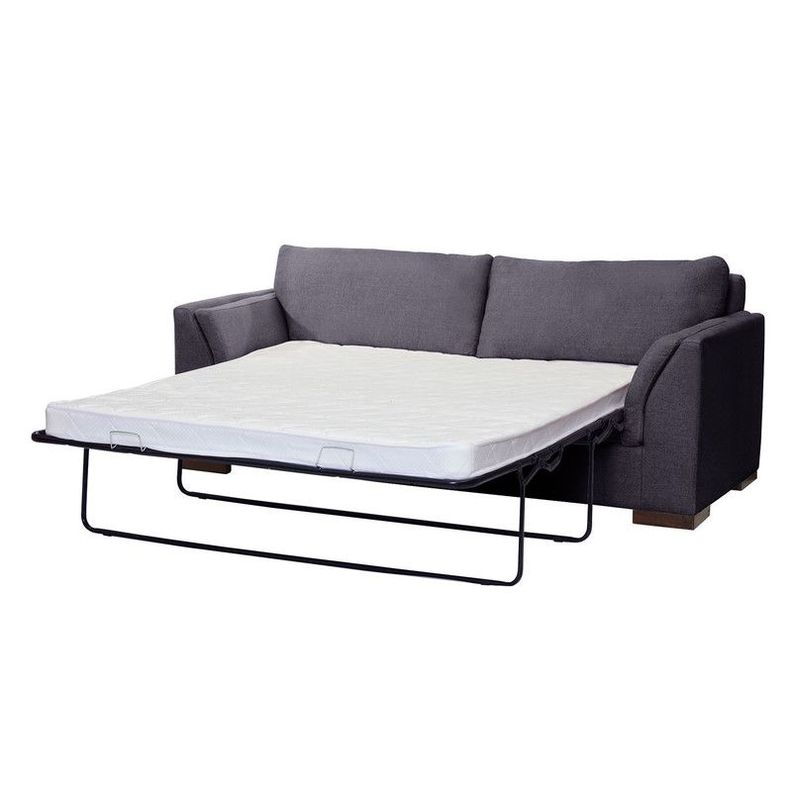 Sofa Cama Milan 2Pl Con Resortes Pocket Lino Gris Oscuro-0