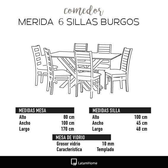 Juego De Comedor Merida 6 Sillas Burgos Tela Velvet Chocolate-4