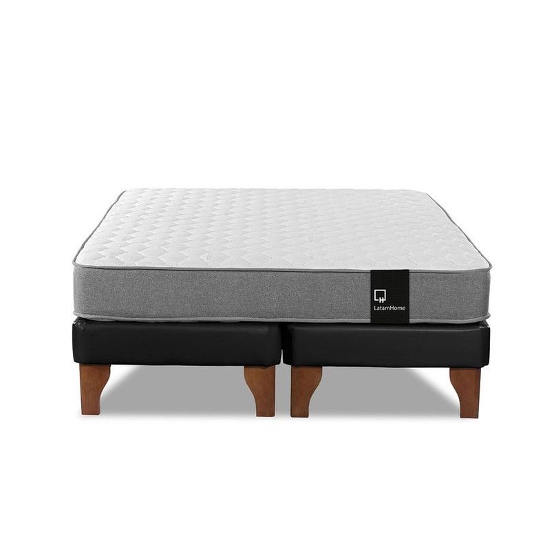Cama Europea Zen Best Tela Pu Negro 2 Plazas-3