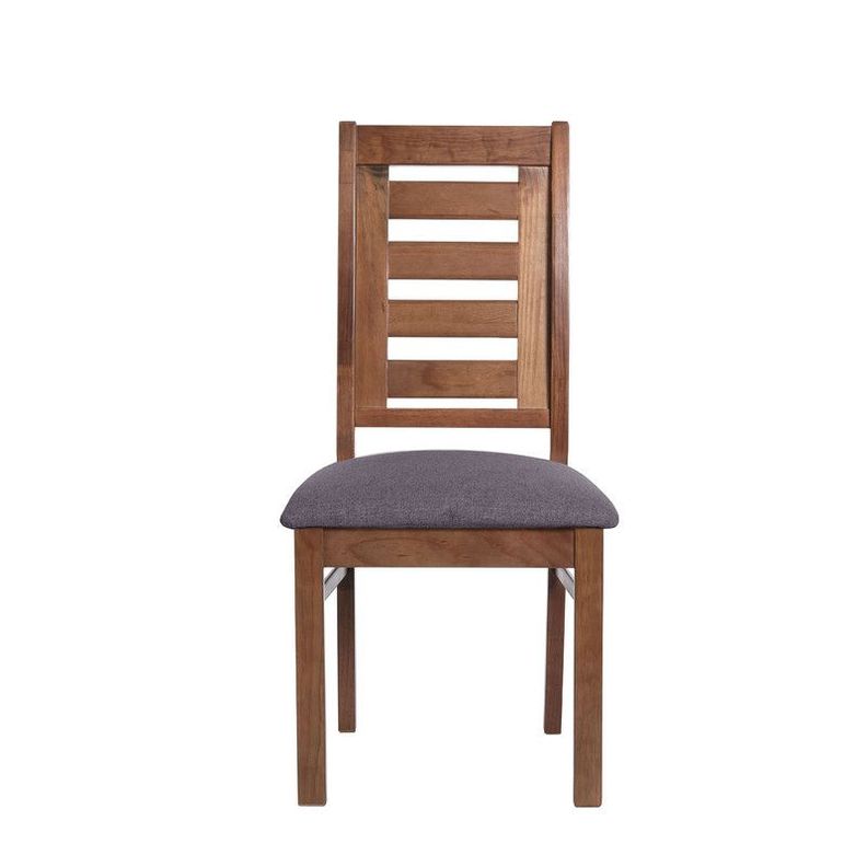 Juego De Comedor Sevilla 2 Sillas Murcia + 2 Bancas Tela Lino Gris Oscuro-3