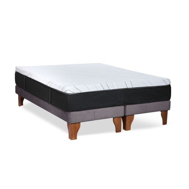 CAMA ZEN TOP FOAM VISCO TELA GRIS 2PZA-2