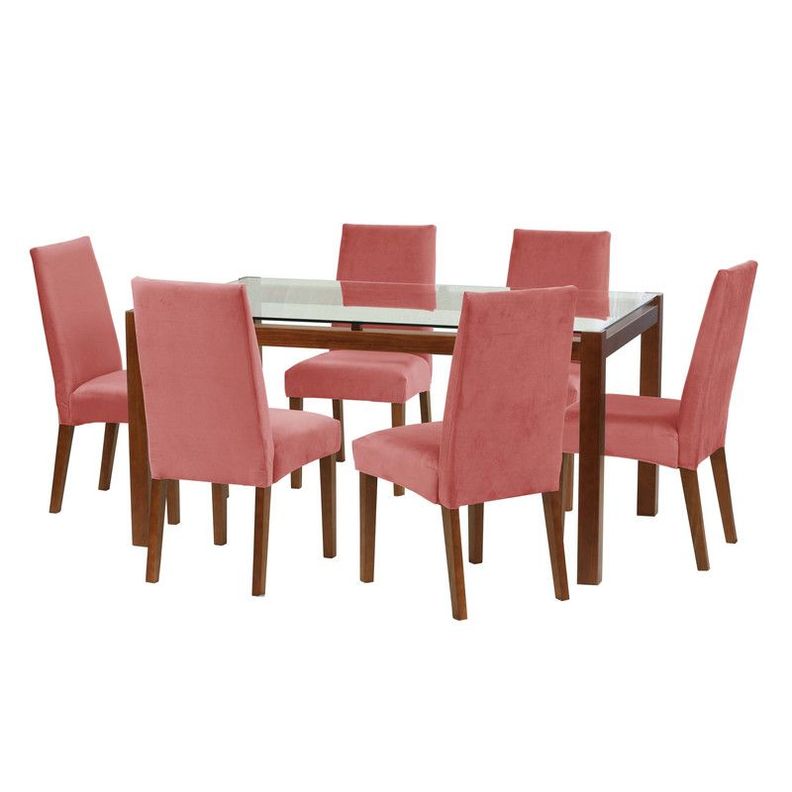 Juego De Comedor Barcelona 1600X1000 S/Cadiz Tela Palo Rosa-0