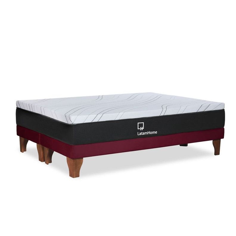 CAMA ZEN TOP FOAM VISCO TELA BURDEO 2PZA-0